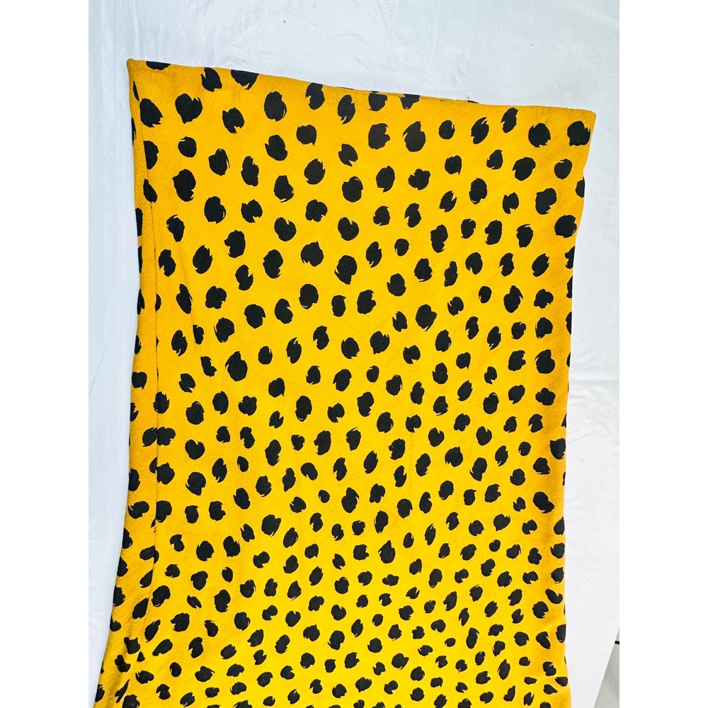 Madewell Midi Skirt Womens 6 Yellow Excellent Abstract Dot Viscose Crepe G8610 - Picture 2 of 5